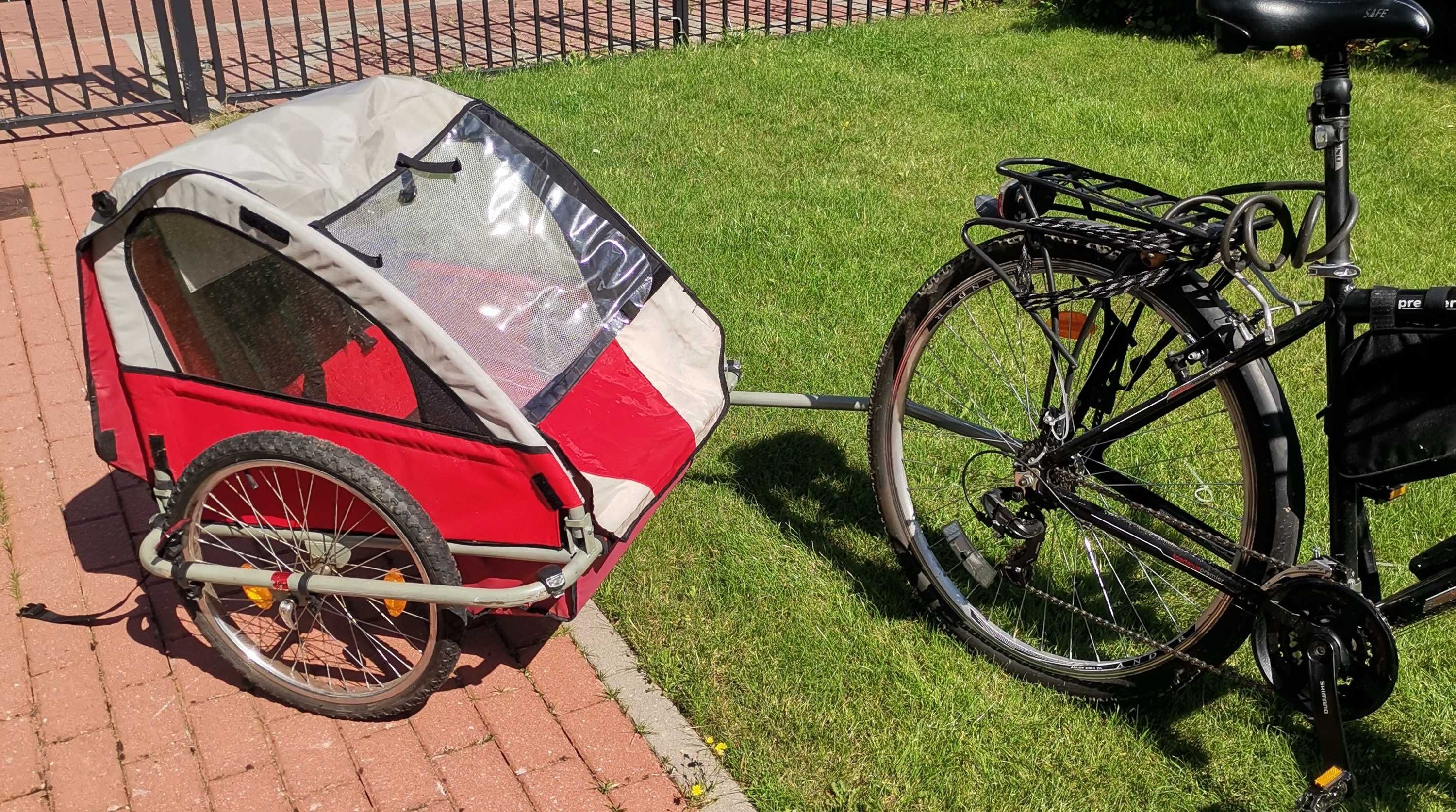 Przyczepka rowerowa dwoje dzieci
