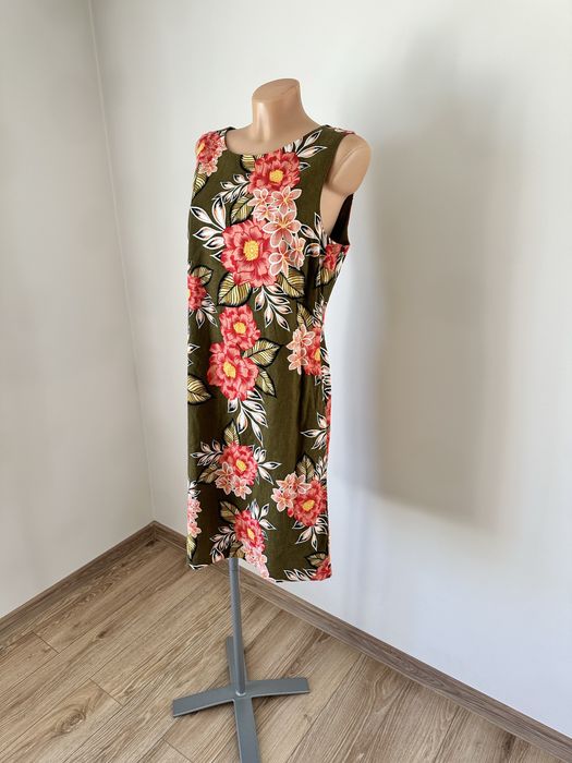 Lniana sukienka papaya rozmiar 40 57% len