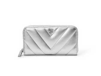 Victoria's Secret кошелек серебристый Large Wallet with Zip Silver