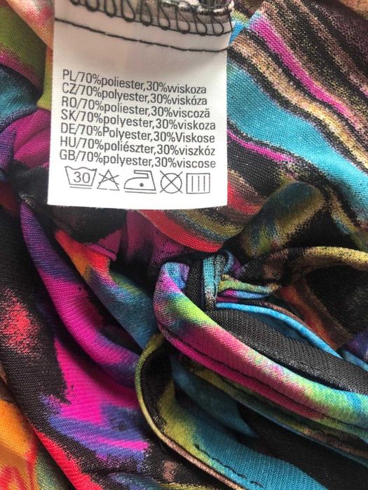 Kolorowa sukienka midi na lato rozm. 40