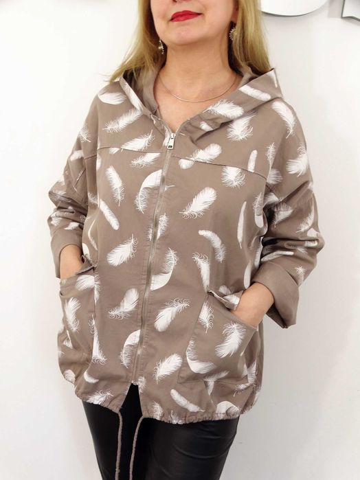 Narzutka Bawełniana Letnia PIÓRKA rozmiar uniwersalny od 40 do 48 beż