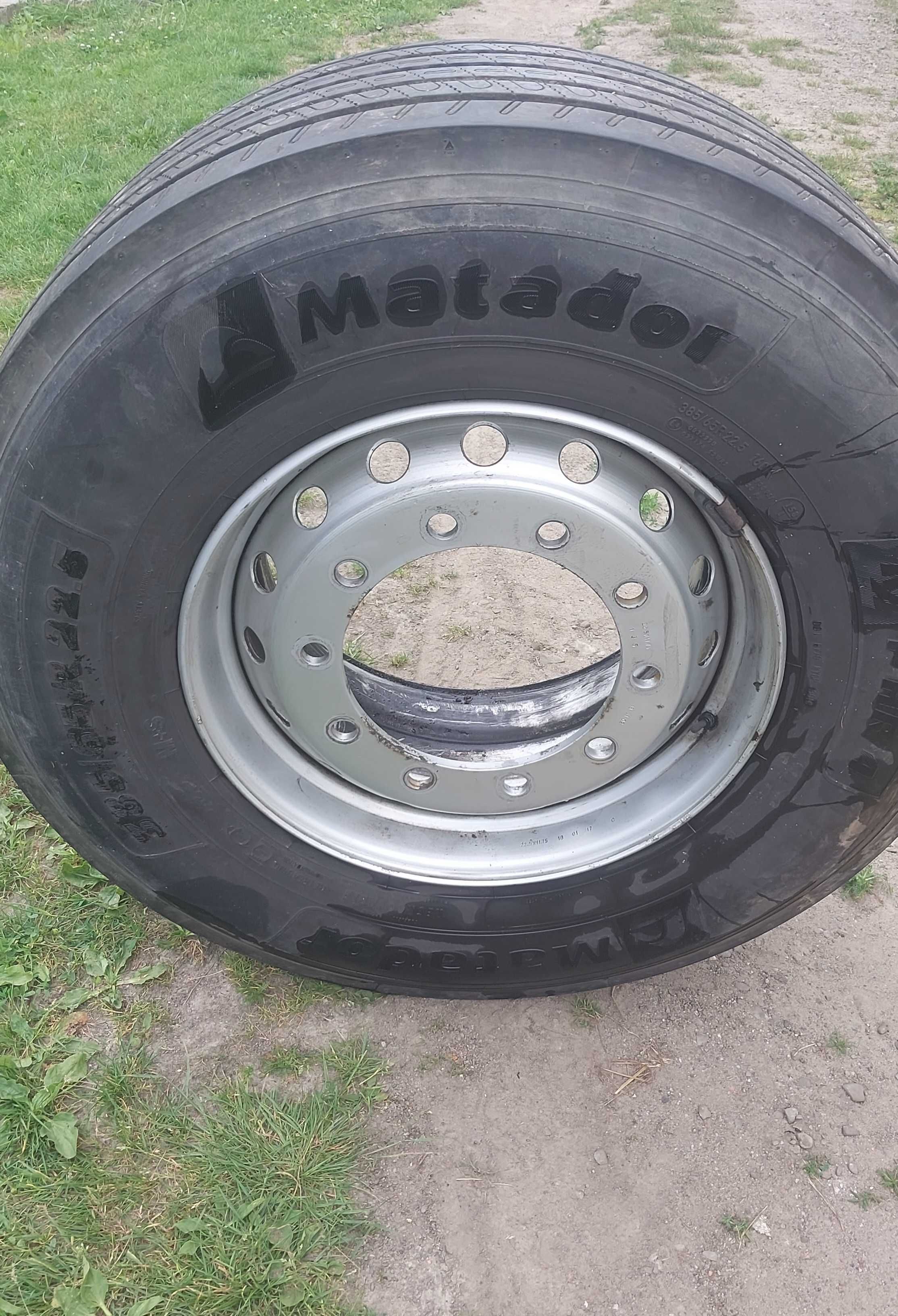 Komplet x2 felga i opona na powietrzu Matador przód 385/65 r 22,5