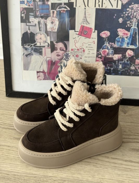Зимові жіночі черевики замша
