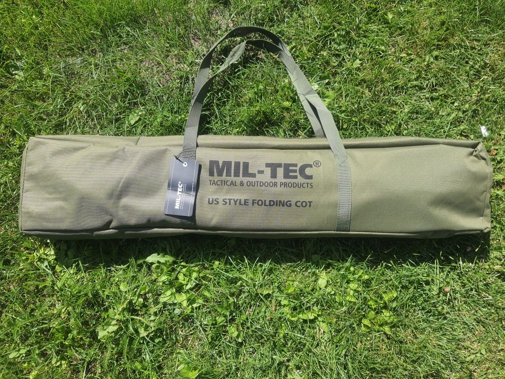 Розкладне польове ліжко Mil-Tec олива 200 кг тактичне ліжко стальне