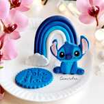 Stitch dekoracja na tort wykonana z masy cukrowej Saracino