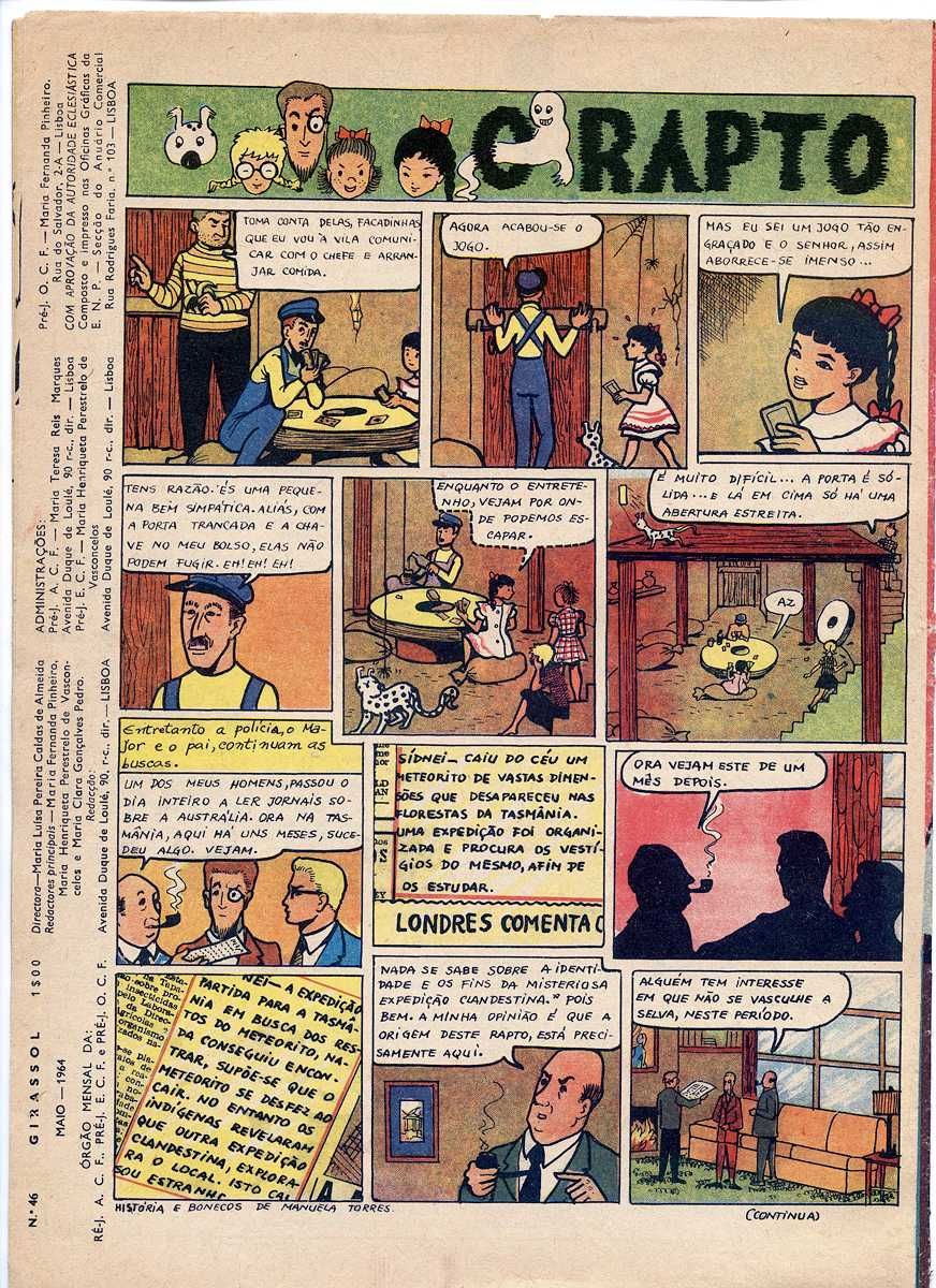 Banda Desenhada Antiga Portugal - "Revista Girassol 46" - RARO! 1964
