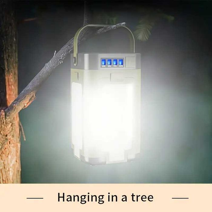 Портативний ліхтарик павербанк із сонячною зарядкою — 6 режимів світла