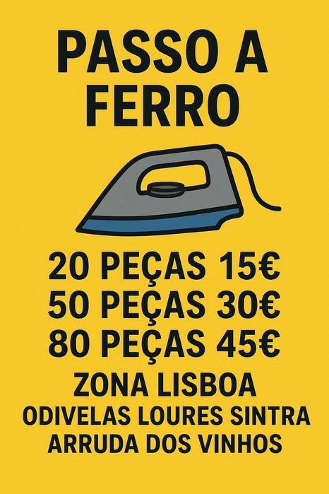 Passo a ferro todo o tipo de roupa