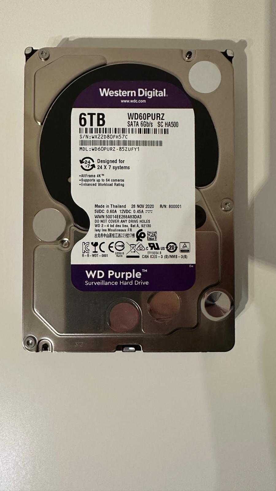 Disco Rígido 3.5" Western Digital Purple 6TB 5400RPM 256MB SATA III