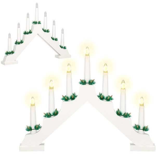 Świecznik adwentowy na baterię kolor biały Outlet po zwrocie