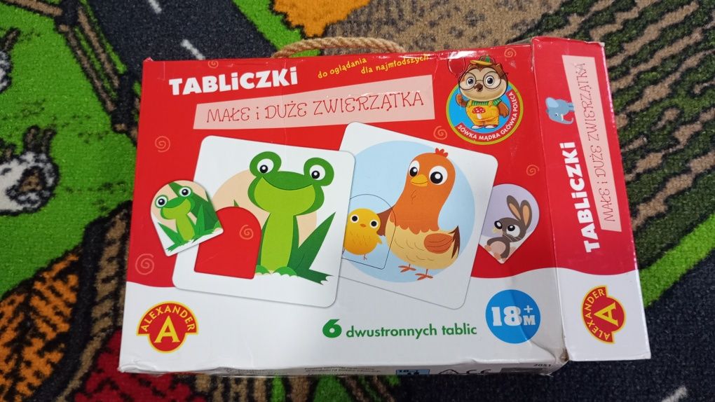 Puzzle tabliczki male i duże zwierzeta