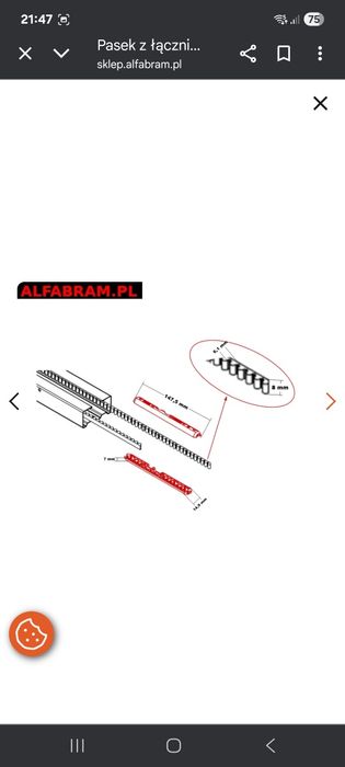 Pasek z łącznikiem do napędu bramy