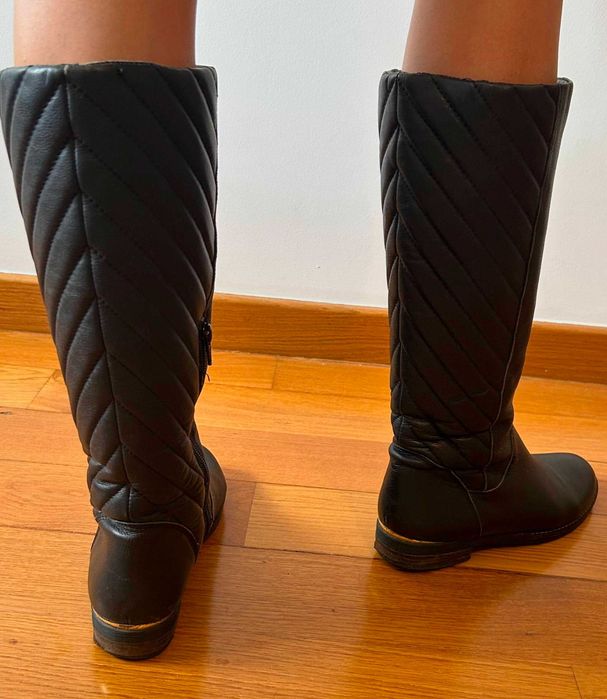 Bota cano alto em pele preto Aldo tamanho 39