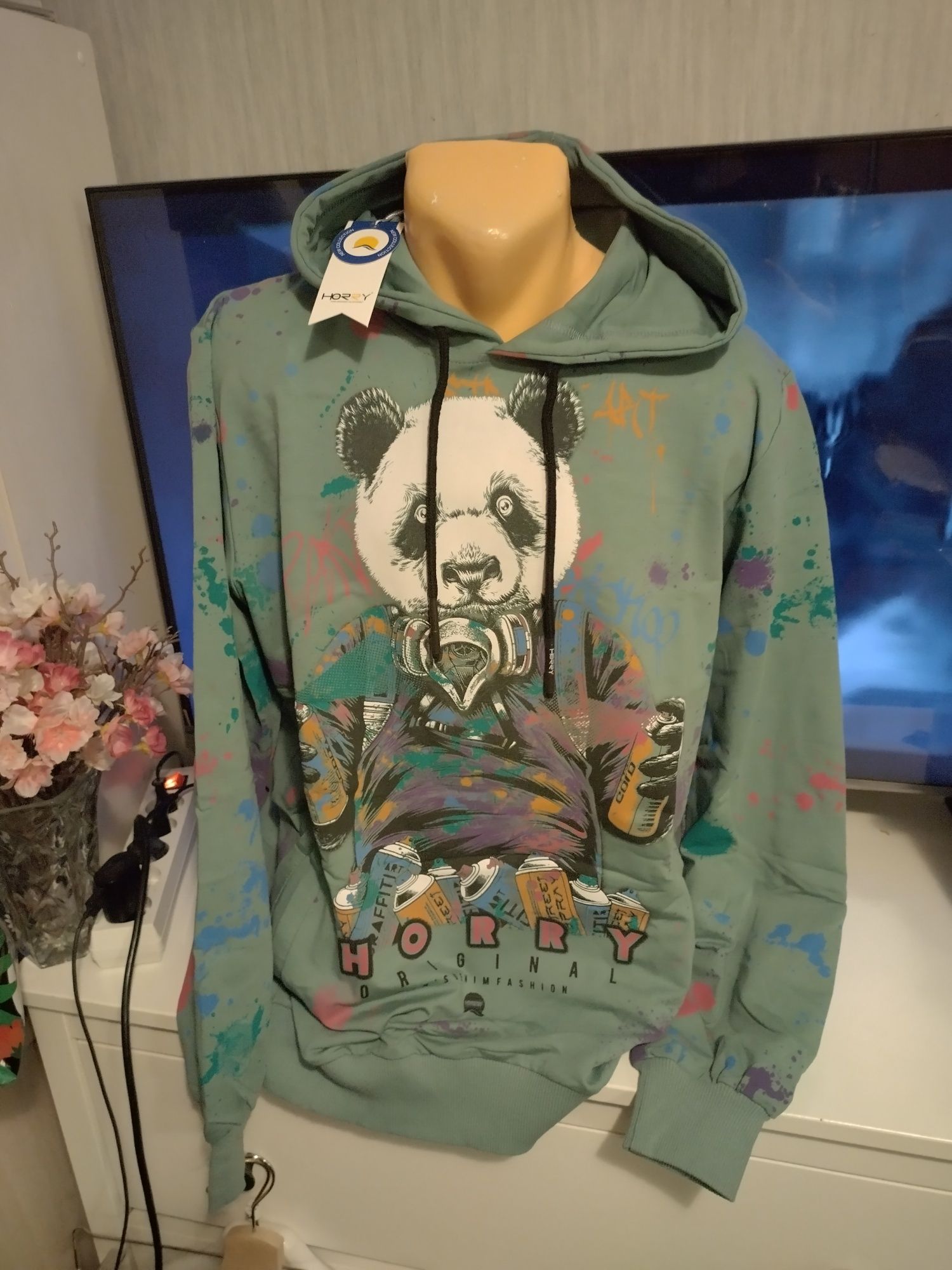 Bluza z kapturem unisex panda