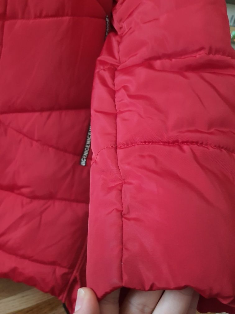 Зимова тепла куртка,пуховик зима,жіноча червона курточка 46-48