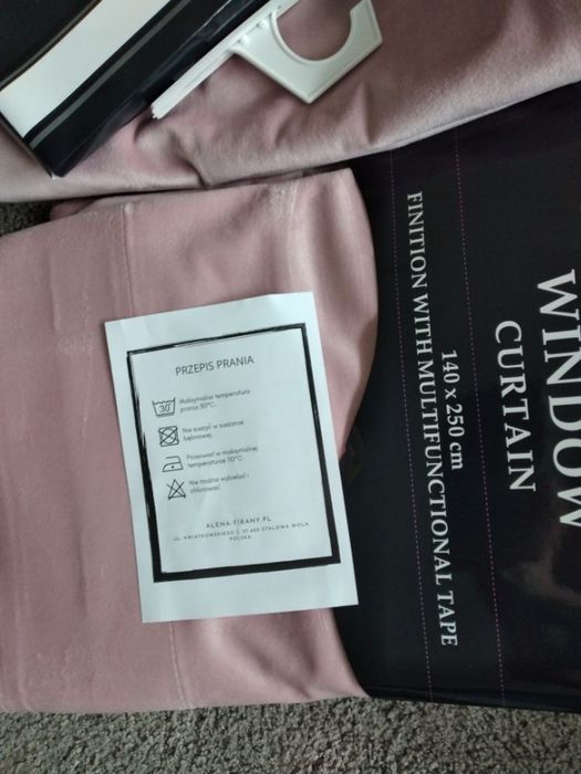 Zasłona Zasłony Róż Mat Velvet Tunel Taśma