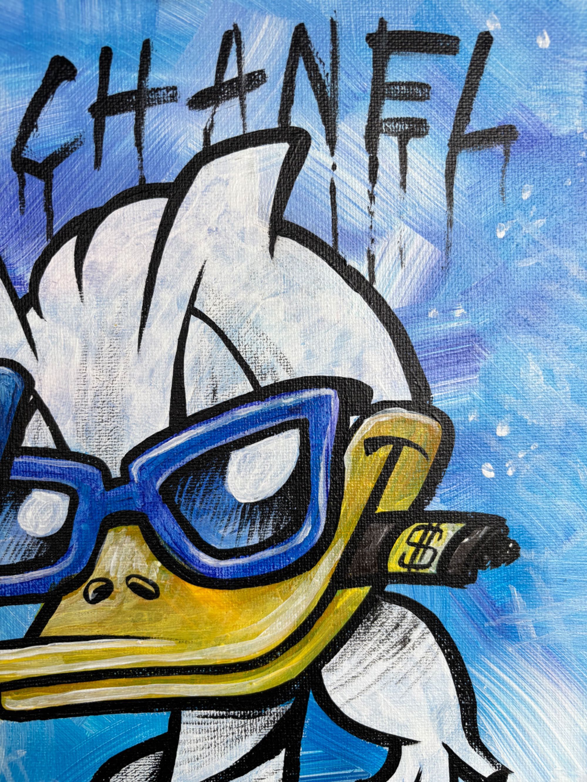 Obraz pop-art – Donald Duck, ręcznie malowany, unikat