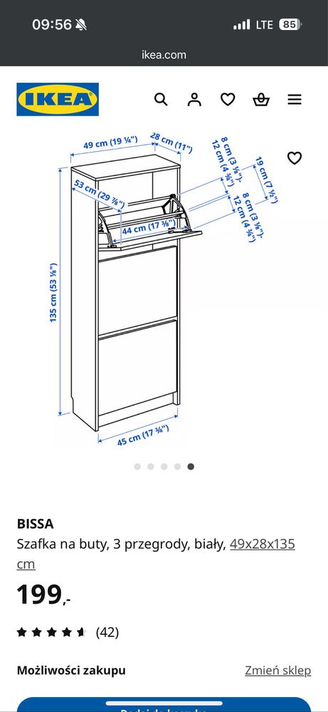 Szafka na buty Ikea Bissa