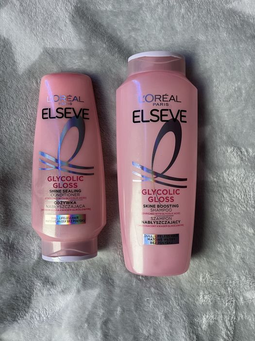 Kosmetyki do włosów szampon i odżywka L’oreal Elseve Glycolic gloss
