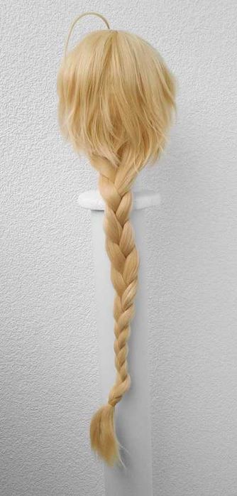 Traveler Aether Genshin Impact cosplay wig peruka blond z warkoczem