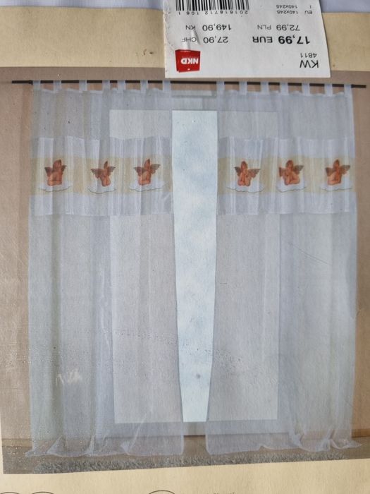 Firany z aniołami nowe długie a la zasłony
