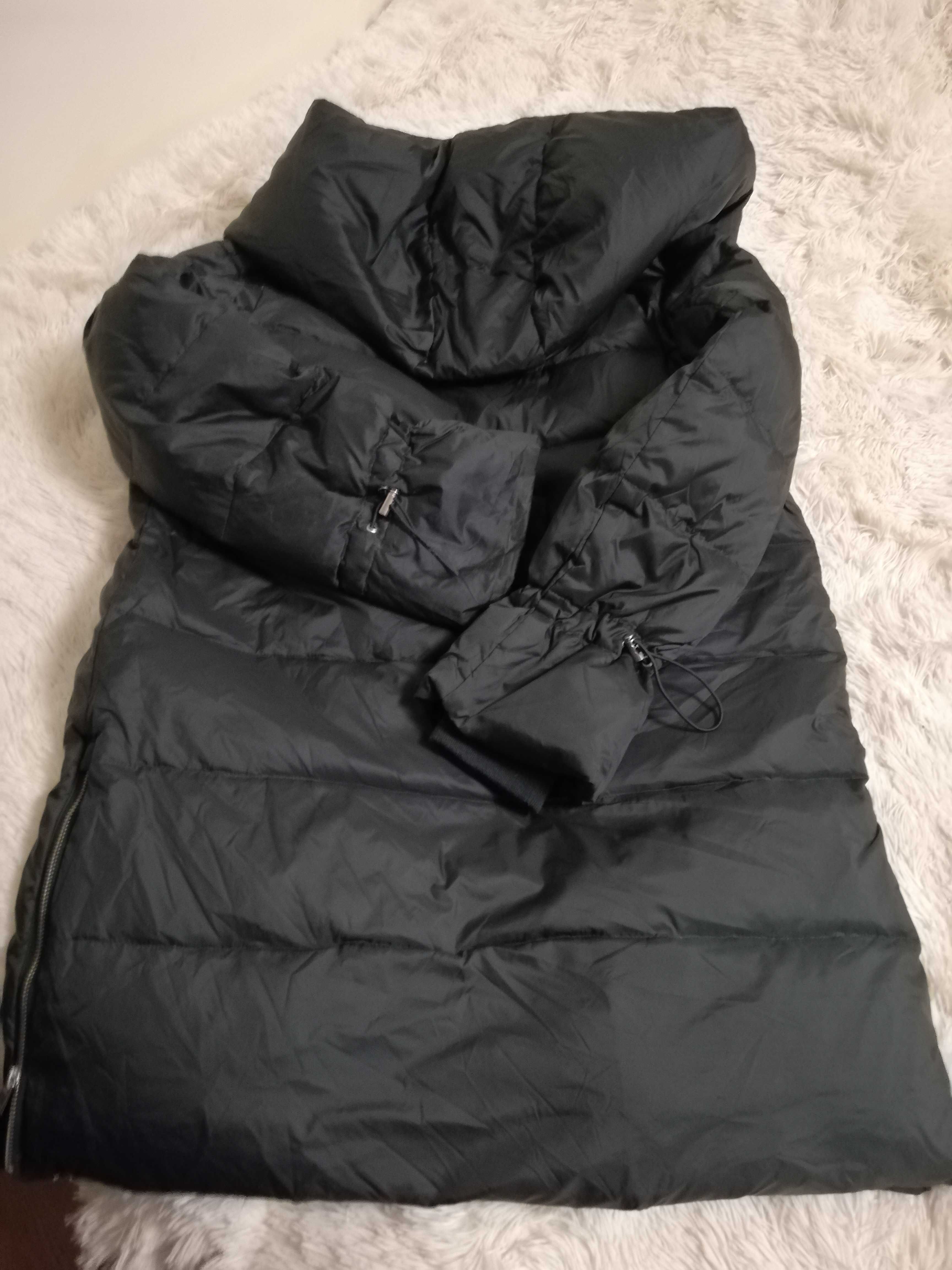 parka puchowa Zara S M 36 38 zielona płaszcz puchowy Zara S M 36 38