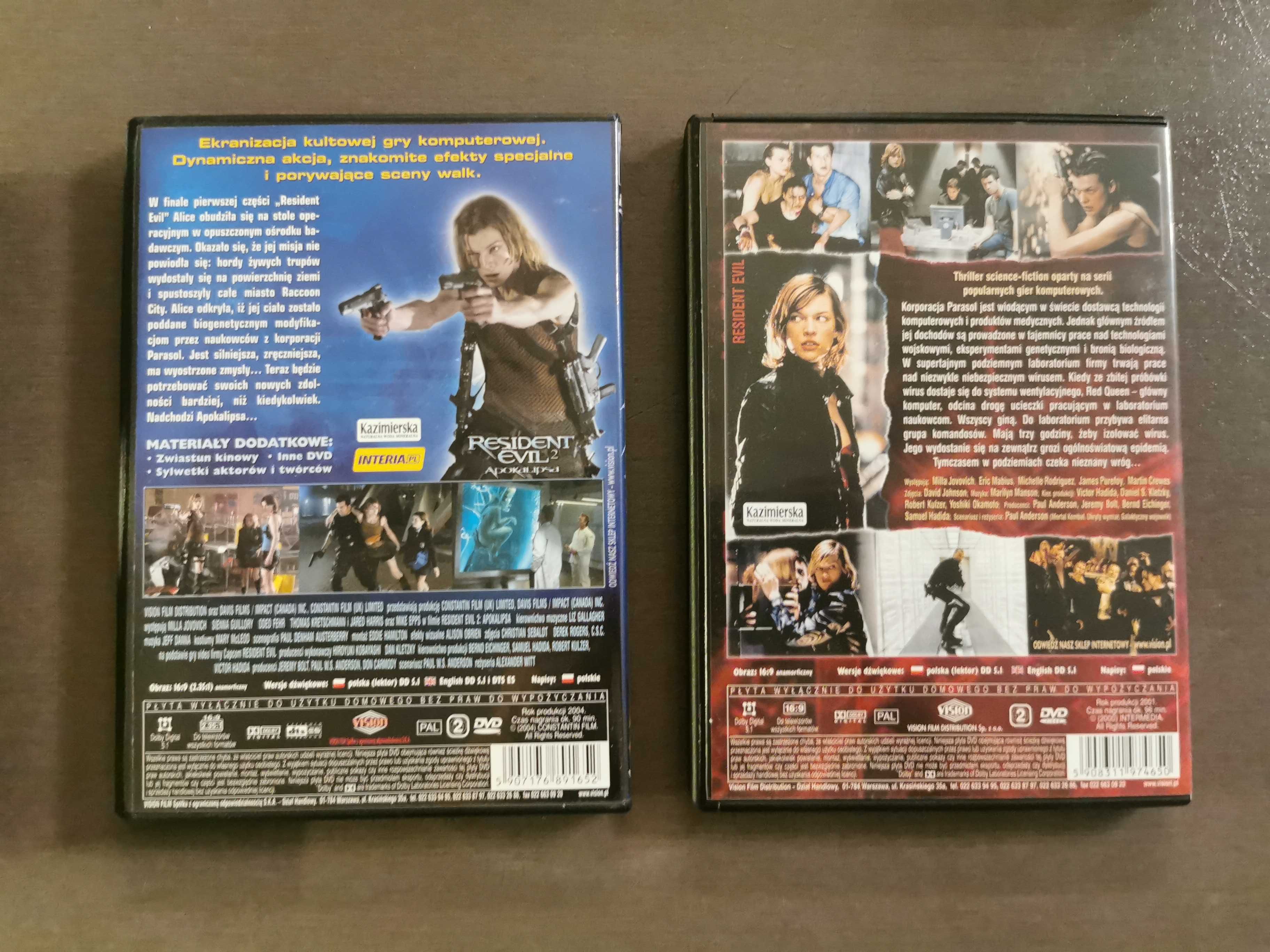 Resident Evil 1 i 2 - Milla Jovovich - film DVD