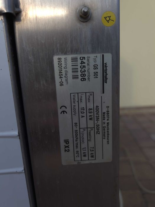 Winterhalter zmywarka kapturowa do naczyń Gs501