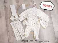NOWY komplet niemowlęcy 62/68 body pajacyk kaftanik spodnie na chrzest