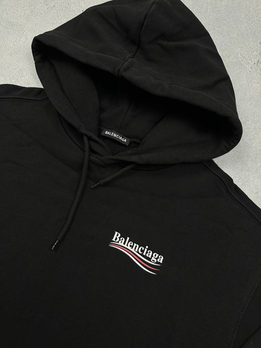 Balenciaga czarna bluza z kapturem i logotypem