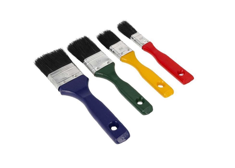 Zestaw pędzle malarskie płaskie 4 sztuki 20mm, 30mm, 40mm, 50mm
