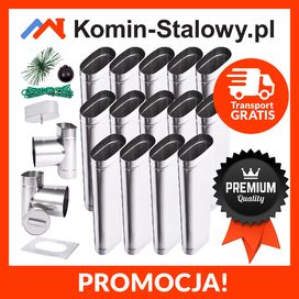 Wkłady Kominowe Owalne do Komina Fi120x220/14m/1mm Kwaso-żarooodporny