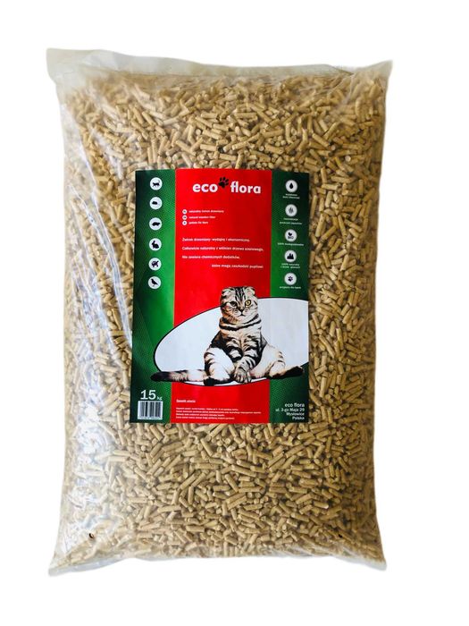 żwirek drewniany dla zwierząt pellet 15 kg