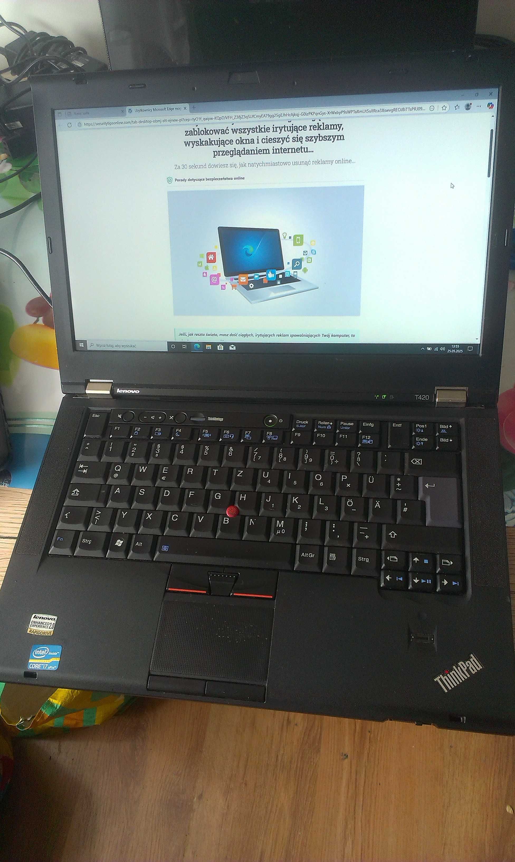 sprzedam lenovo thinkpad intel core i7-2640m cpu 2,80ghz 2,80ghz.
