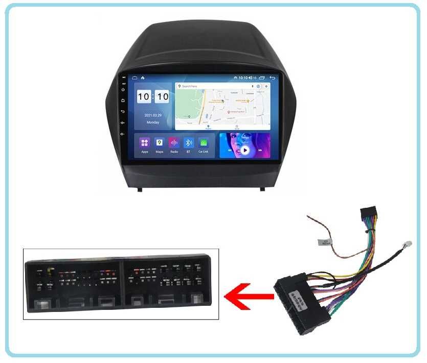 Магнітола HYUNDAI IX 35 Qled, Android, GPS, USB, 4G, CarPlay!