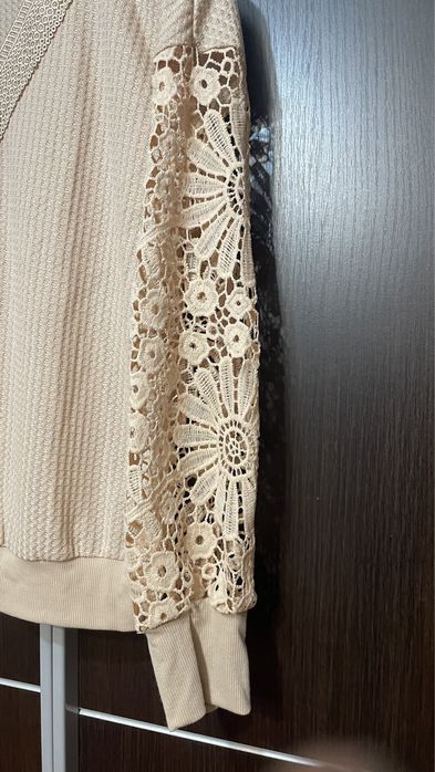 Shein Ładna bluzka gruba koronka L Xl