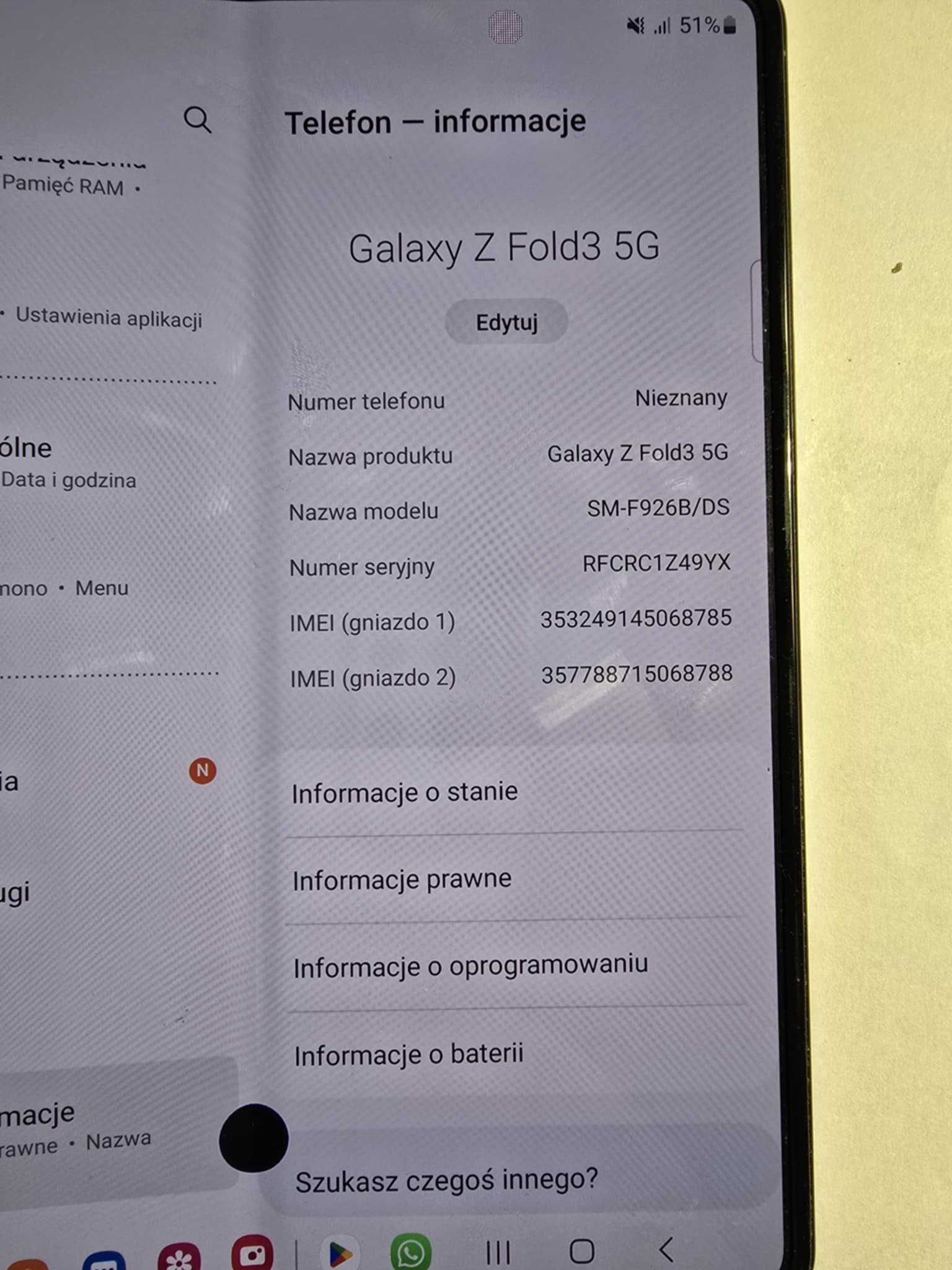 Samsung galaxy Z FOLD 3 5G