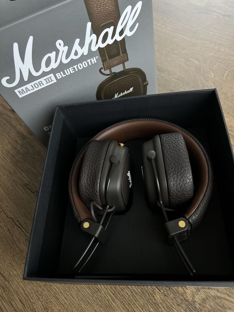 Навушники бездротові Marshall 3 Bluetooth коричневі, чорні