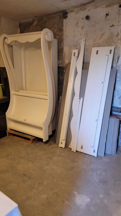 Cama Solteiro Criança Imitar Carruagem Branco Dossel MDF