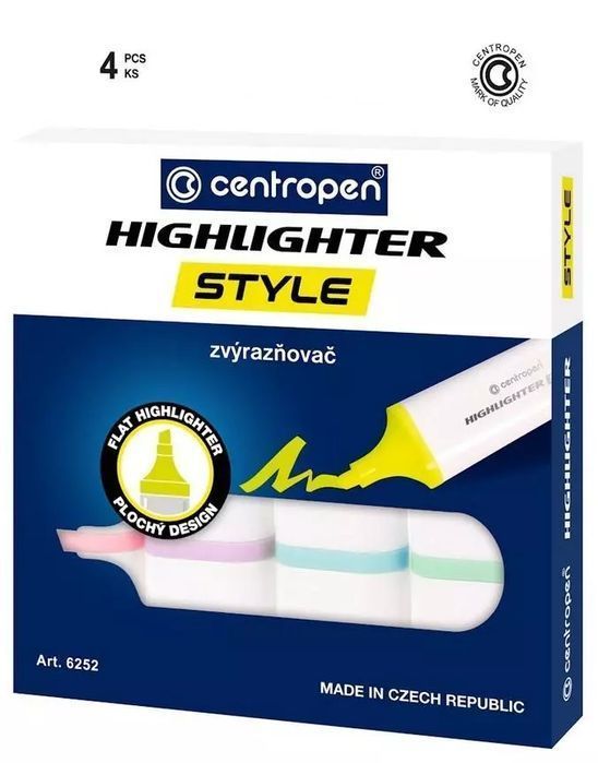 Zakreślacz soft 4 kolory. Centropen
