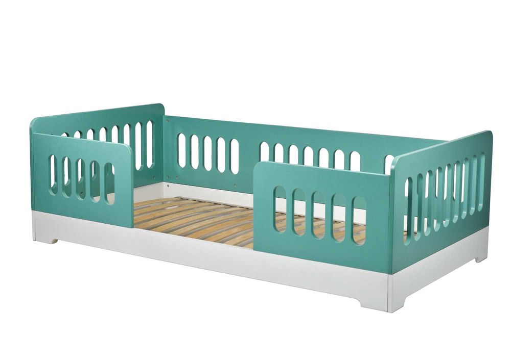 Дитяче ліжко Монтессорі / Детская Кроватка / Ліжко з бортиком Аква