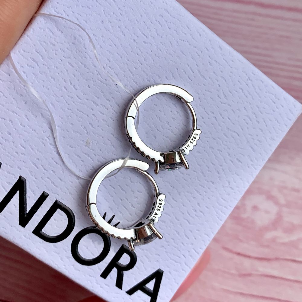 Сережки Pandora Пандора/ Серьги Pandora оригінал/ нові срібло кільця