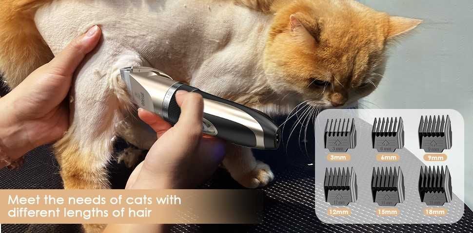 Máquina de Cortar Cabelo Silenciosa para Gatos e Cães