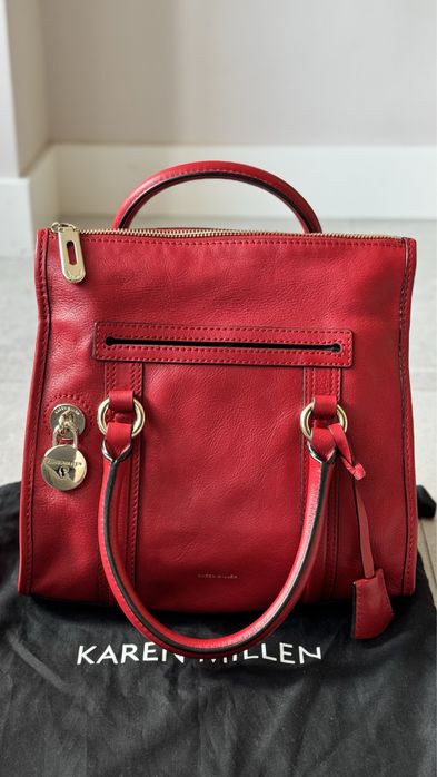 Сумка червона шкіряна KAREN MILLEN England
