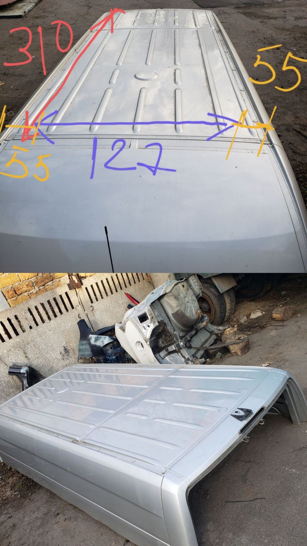 Кузовные детали, бампер,крыша,двери.W907,910 цена за потолок ост. в о