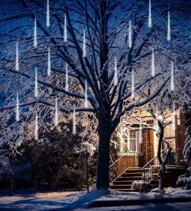 Lampki sople świąteczne LED spadający śnieg sopelki meteoryty 50 cm 10