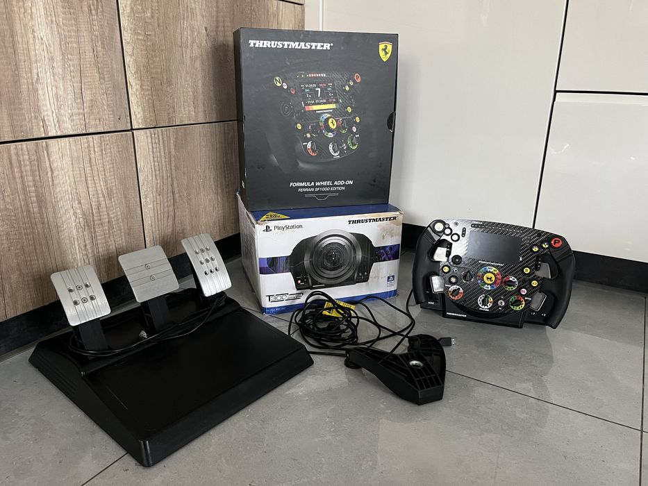 Zestaw thrustmaster symulator kierownica ferrari baza pedaly