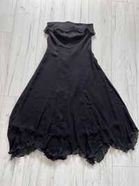 Sukienka wieczorowa czarna bez ramiączek MIDI George Collection 38