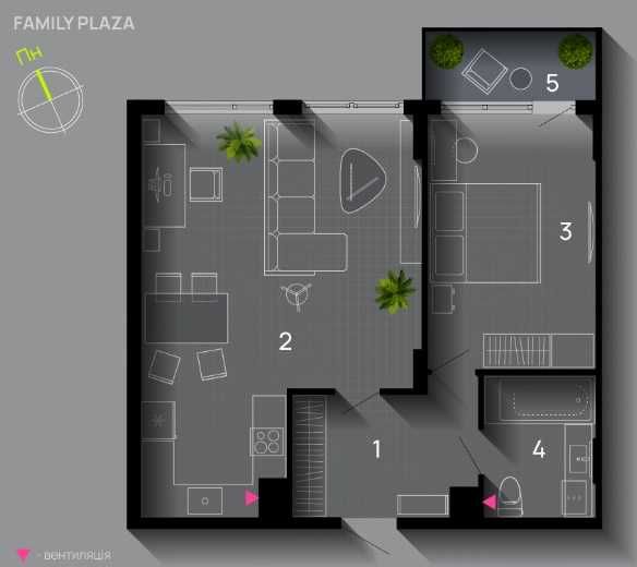 Продаж 2к квартири, в центрі міста, ЖК Family Plaza