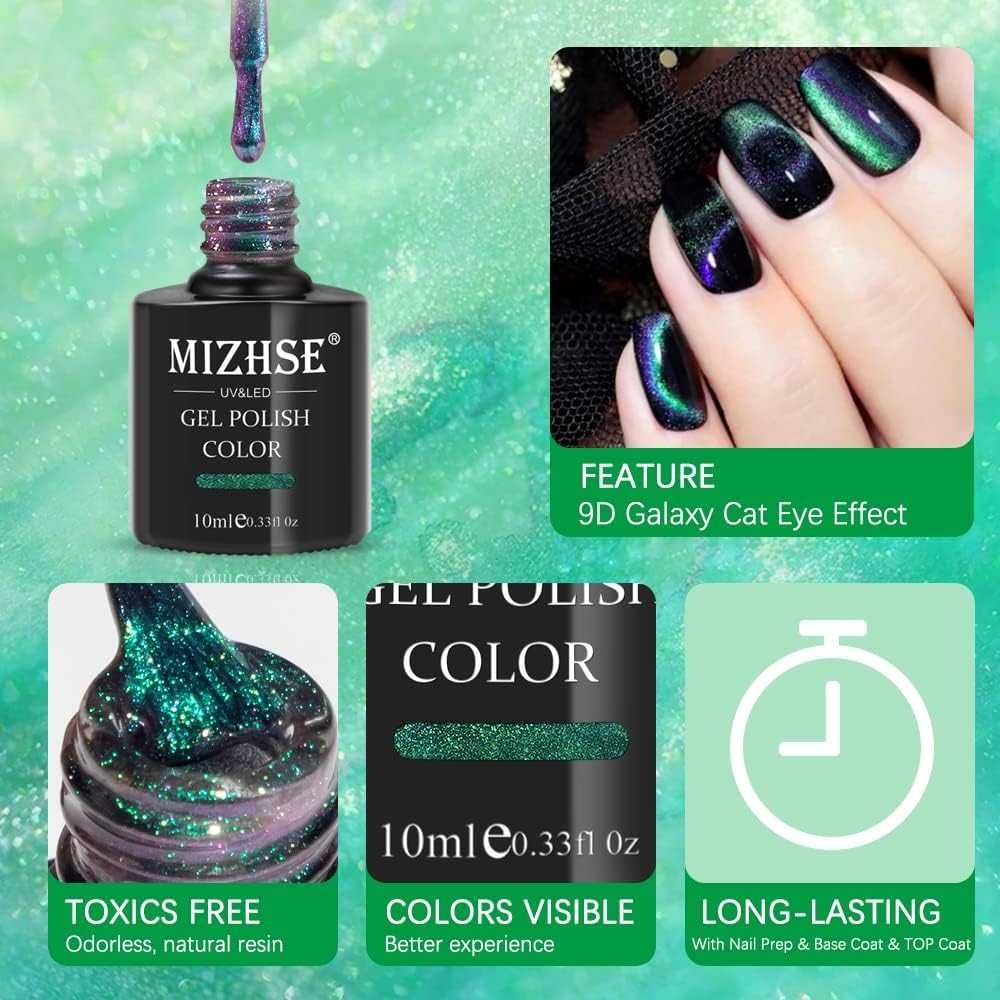 MIZHSE 9D Żelowy lakier do paznokci Brokatowy Manicure 10 ml